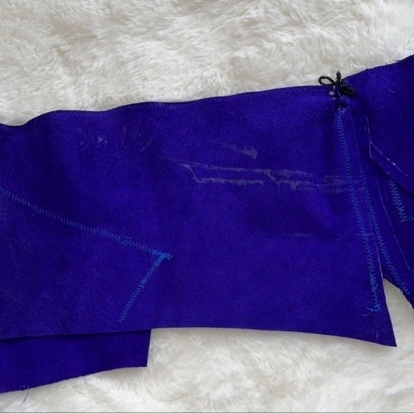 HANDCRAFTED leather belt or wrap Sinta Margot handmade blue leather sued belt main image 7